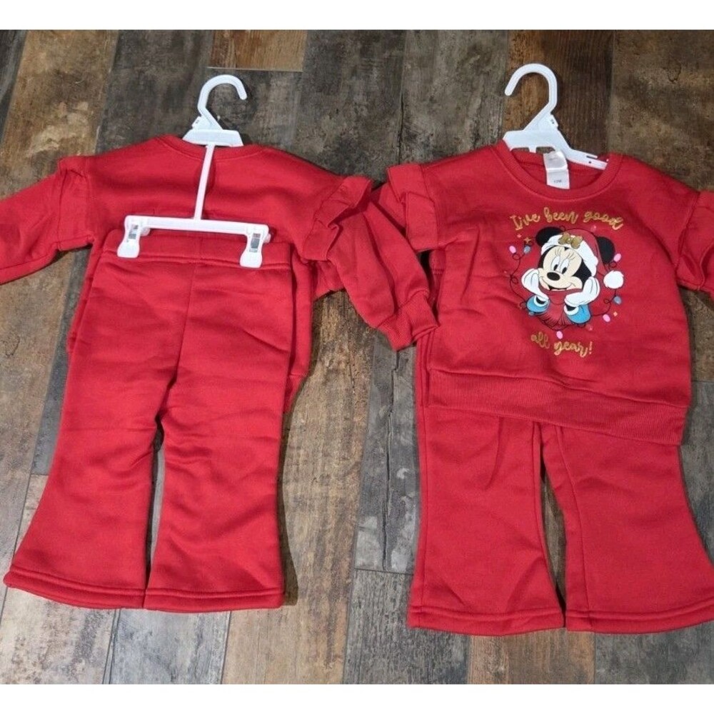 Disney Minnie Mouse 2 Piece Christmas Outfit Size 24 Months New With Tags B9